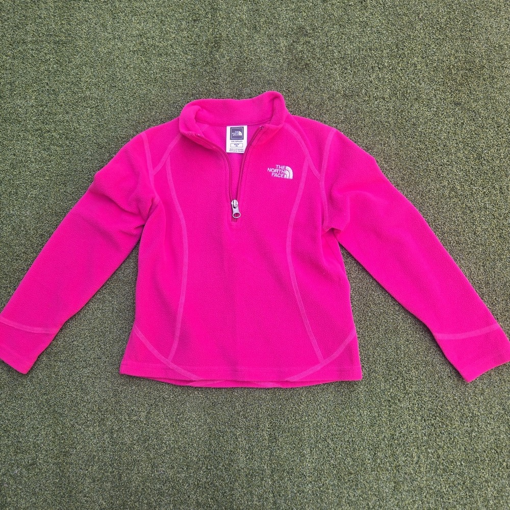 The North Face Fleece Girls (XS/TP) 6 Pink Pullover 1/4 Zip Long Sleeve